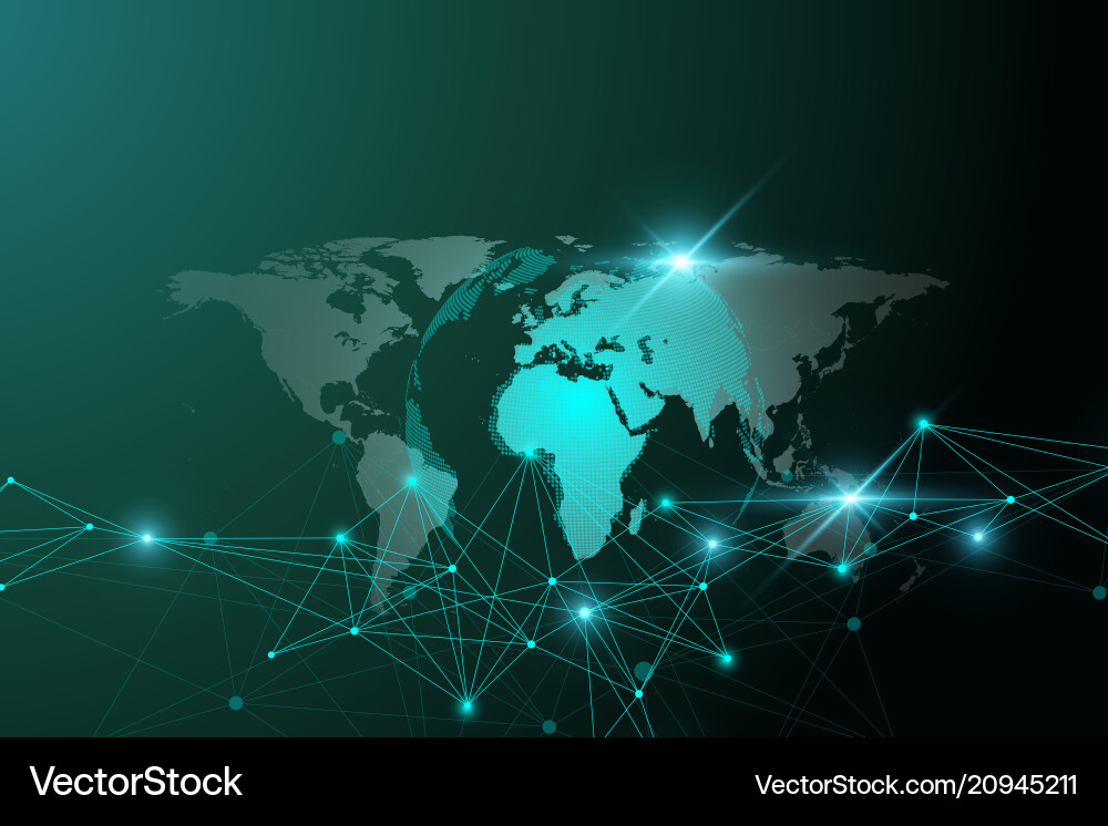 Global network connection and big data Global network connection and big data vector image