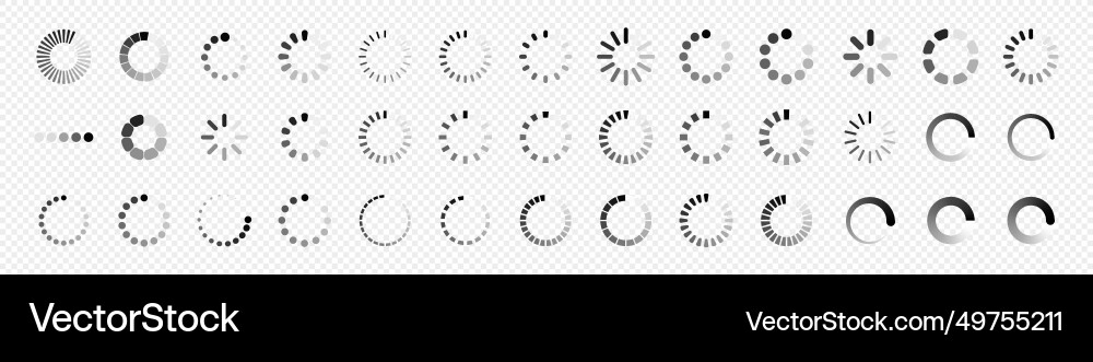 Ladesymbol-Set Pufferlader oder Preloader Ladesymbol-Set Pufferlader oder Preloader Vektorbild