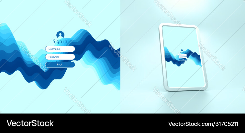 Login user interface modern screen design Login user interface modern screen design Vector Image