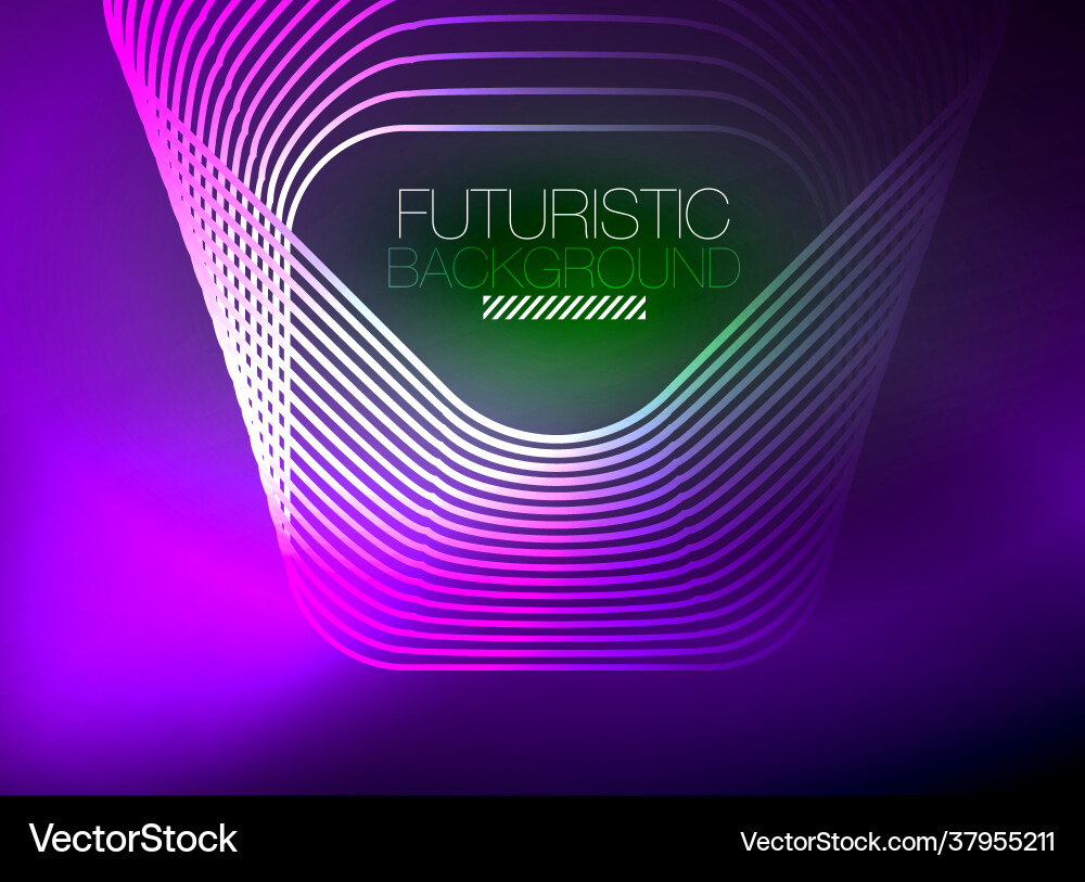 Neon color square shape lines abstract background Vector Image