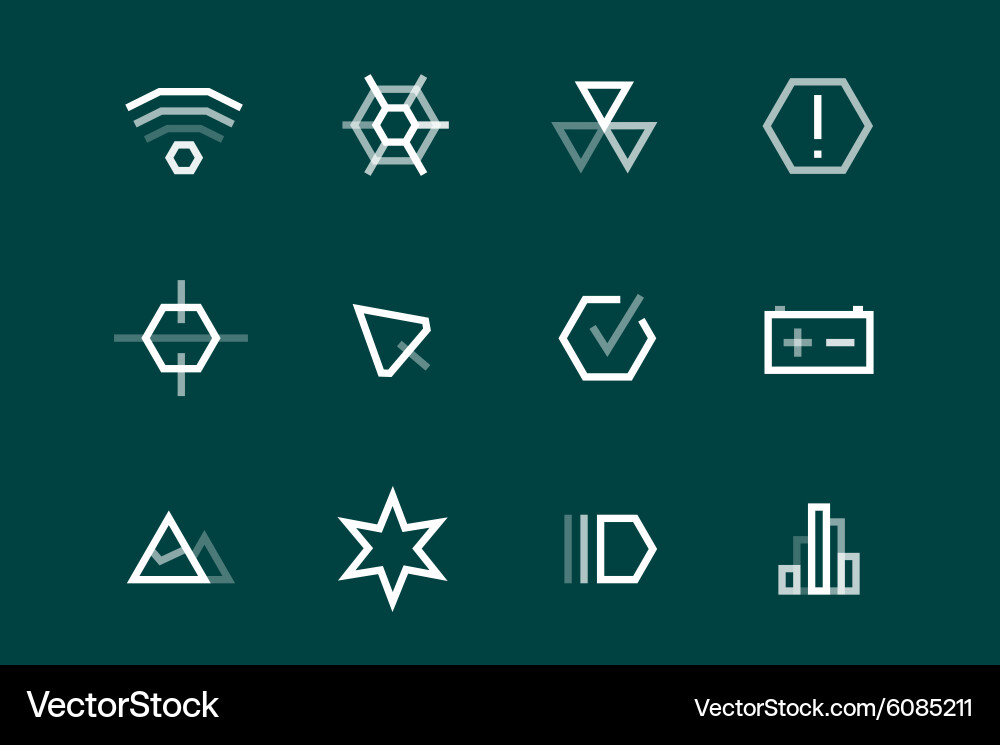 Outline ui technology icons set vector image