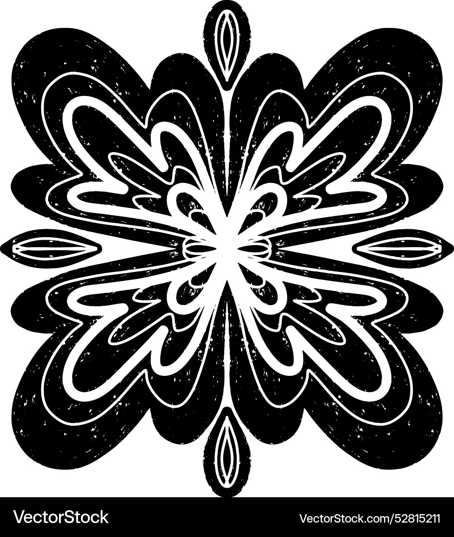 Pattern symmetrical in linocut style texture Pattern symmetrical in linocut style texture Vector Image