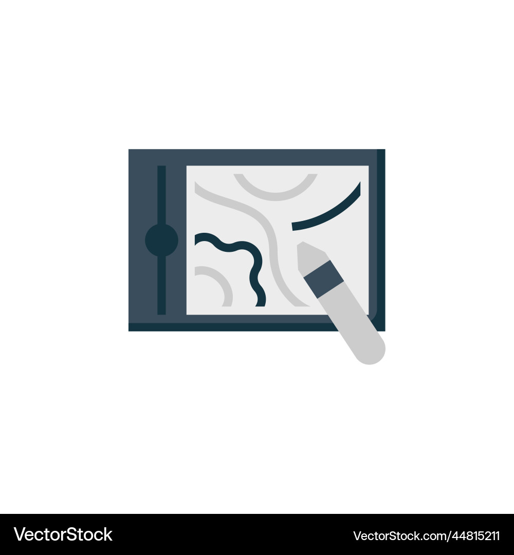 Pen display icon computer component flat Pen display icon computer component flat vector image