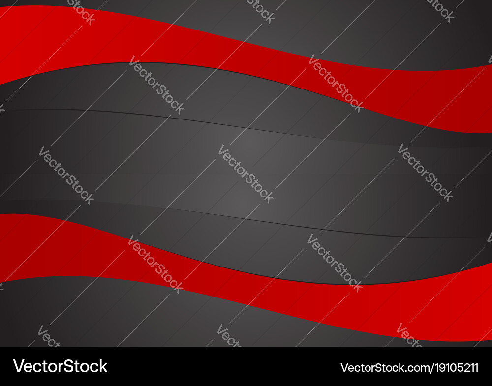 Red and black color wave abstract background Vector Image