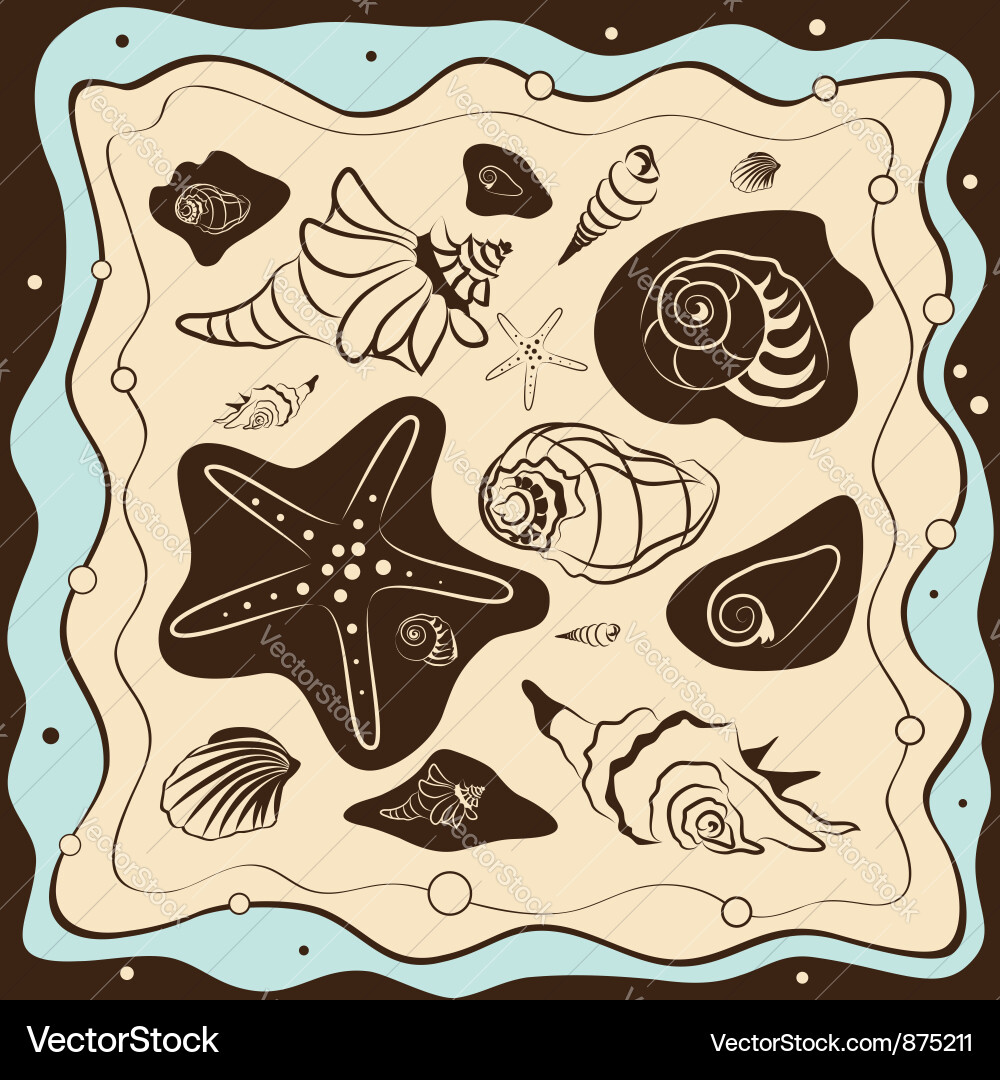 Seashell Pattern Background Vector Image