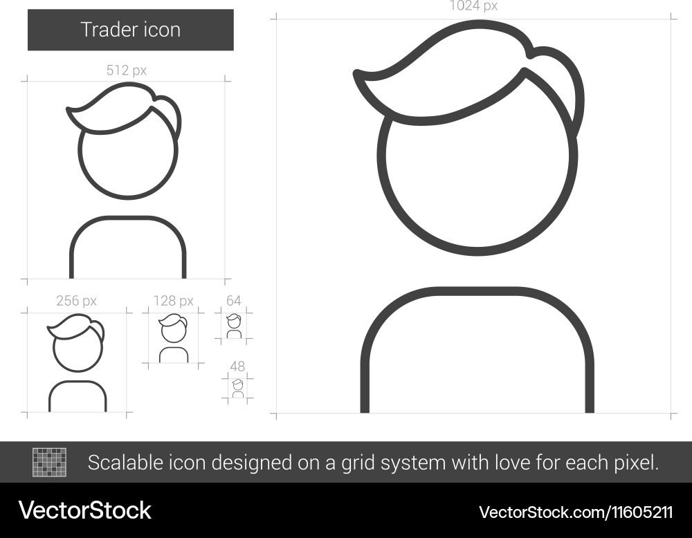 Trader line icon Vector Image
