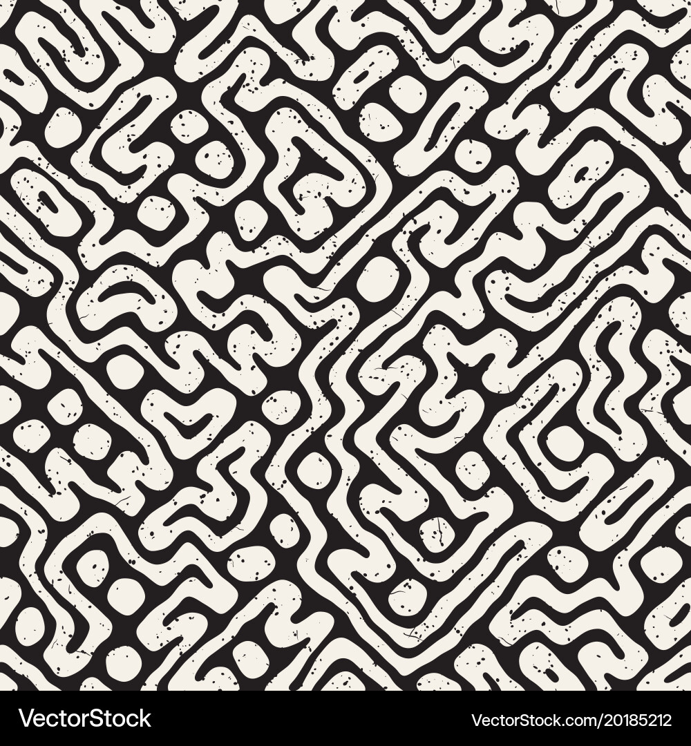 Abstract Maze Pattern Monochrome vector image