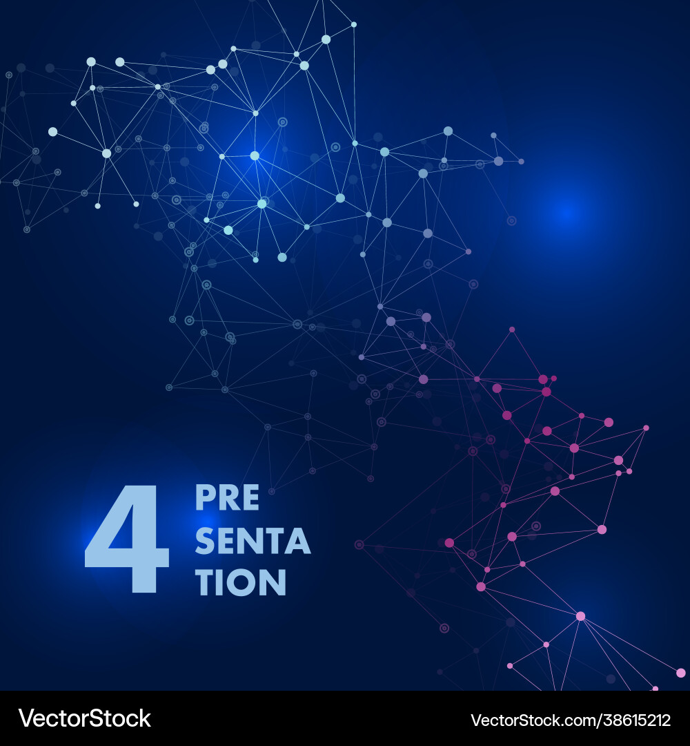 Blue square background with social network mesh Blue square background with social network mesh vector image