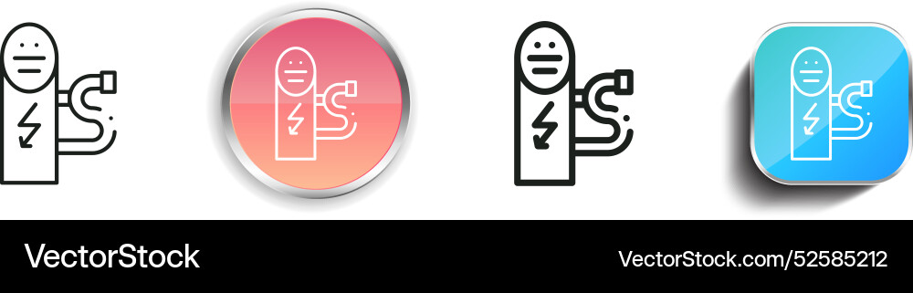Charging icon thin linear regular and button vector image