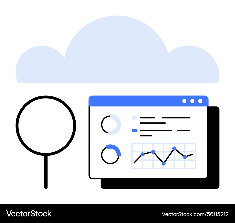 Data analysis and cloud storage visualization Vector Image