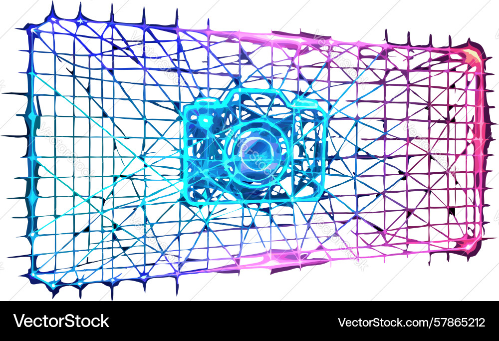 Digital network grid interconnected data design Vector Image