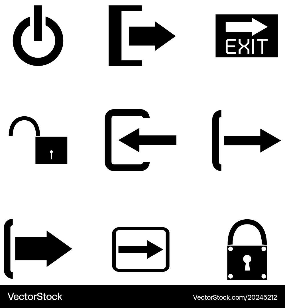 Exit icon set vector image