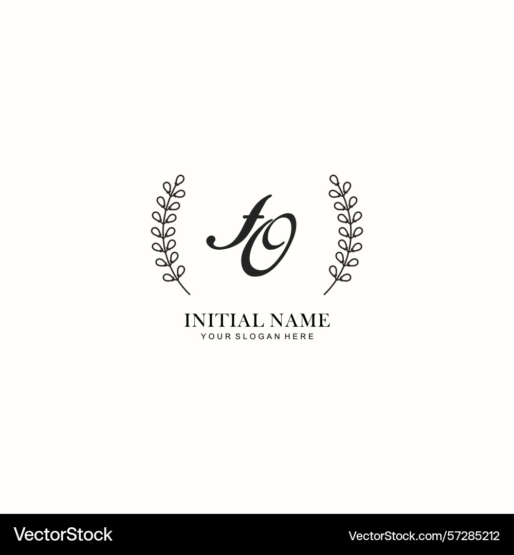 Fo initial logo templates with botanical elements Vector Image