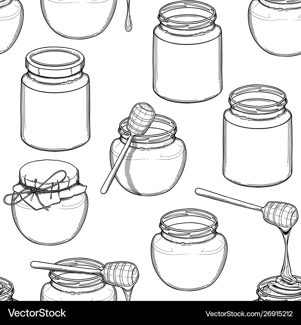 Graphic seamless pattern bottles with different Vector Image