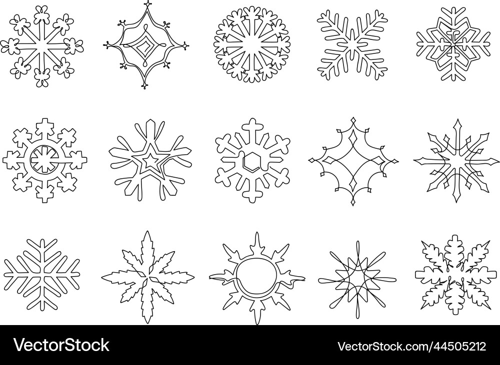Hand-Drawn Snowflake Collection vector image