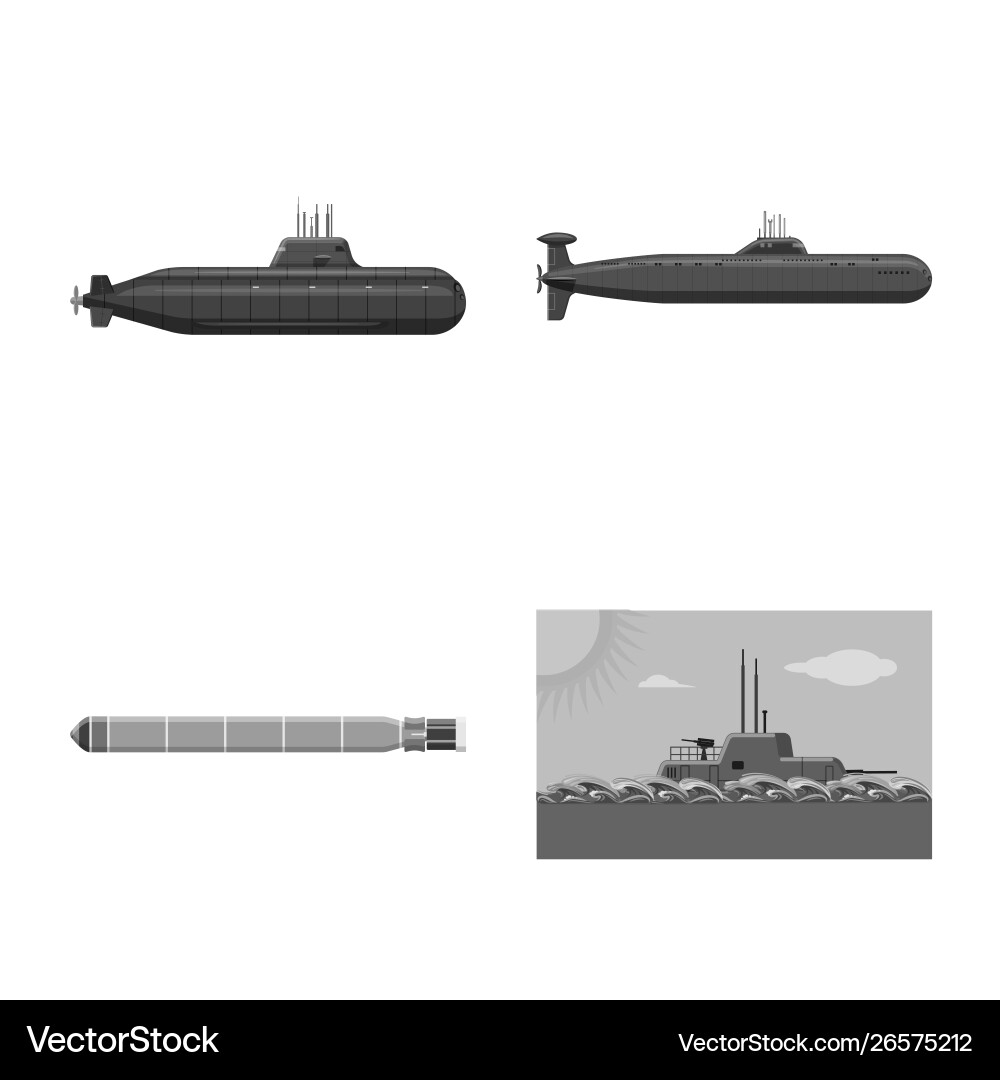 Isolierte Objektarmee und Tiefensymbol-Set Vektorbild