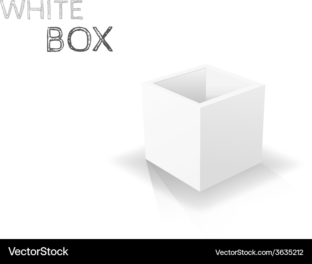 Isolierte weiße Box auf weißem Hintergrund Vektorbild