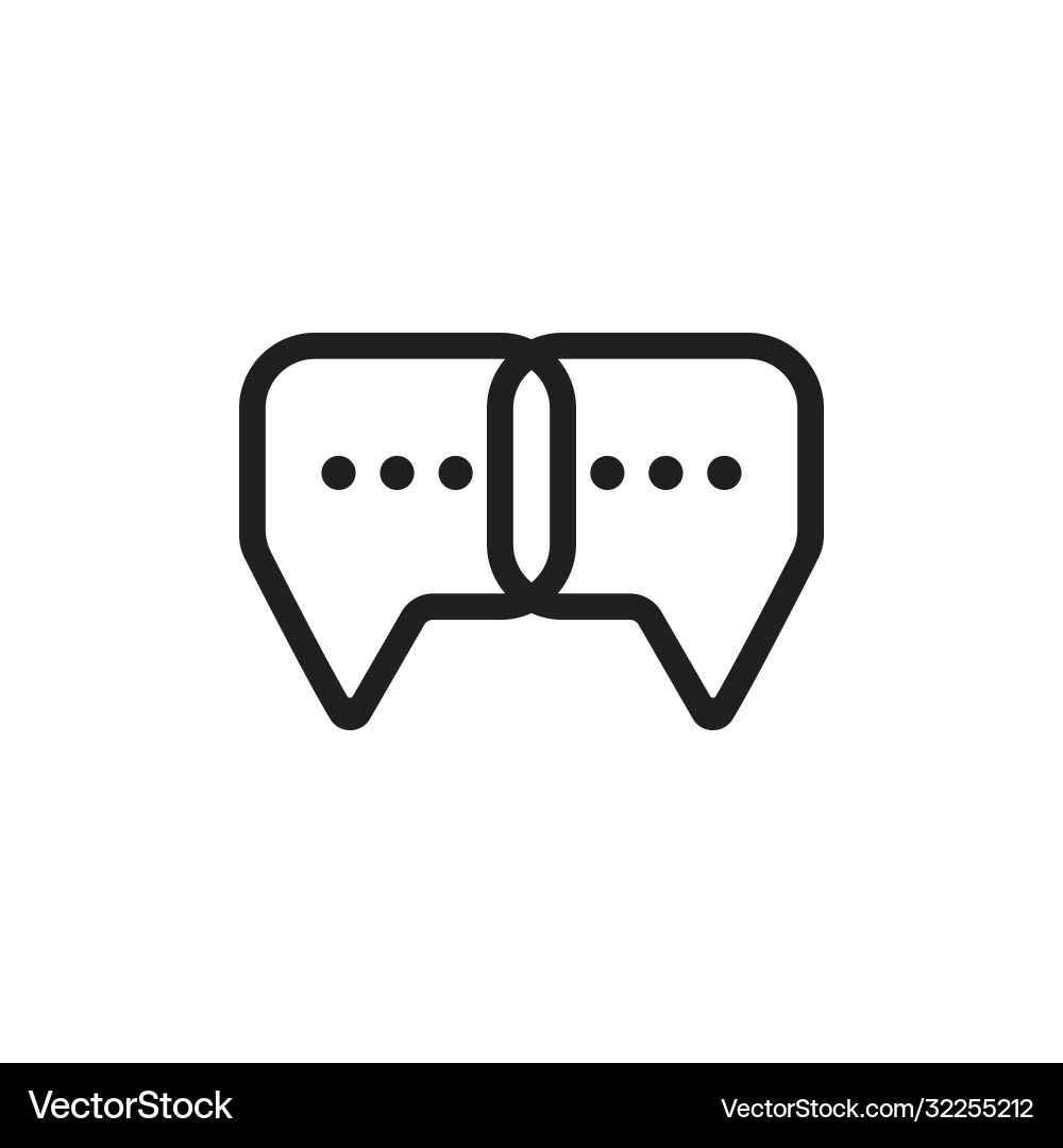 Linked think talk bubble symbol Linked think talk bubble symbol Vector Image