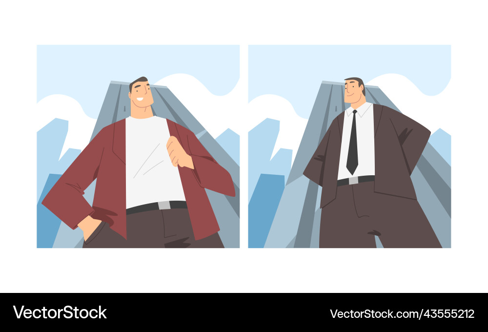 Man character in formal suit with light up view Vector Image