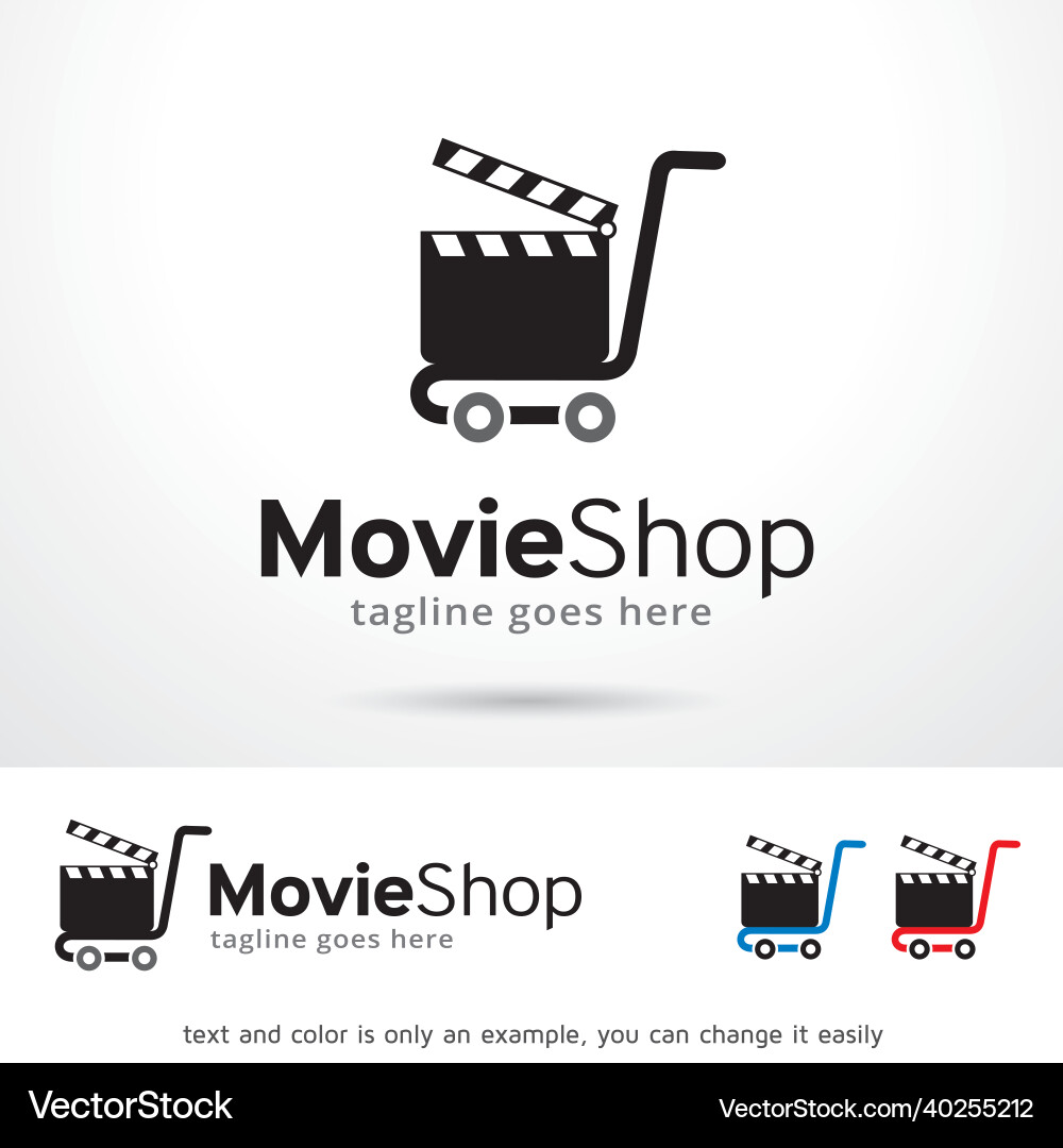 Movie shop logo template Movie shop logo template Vector Image