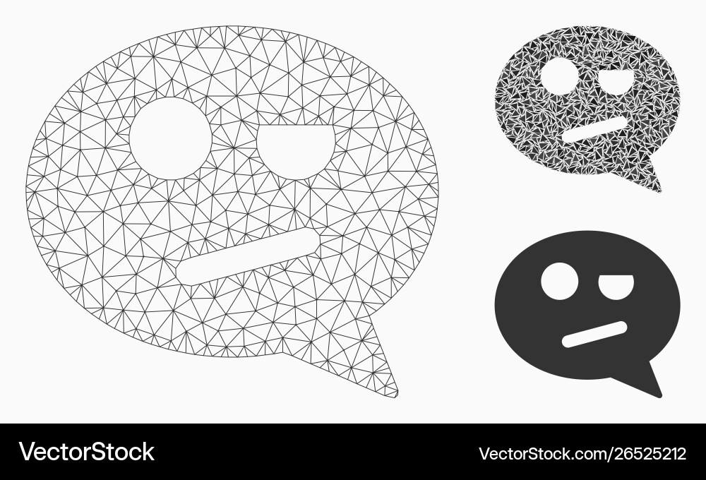 Negation smiley message mesh network model vector image