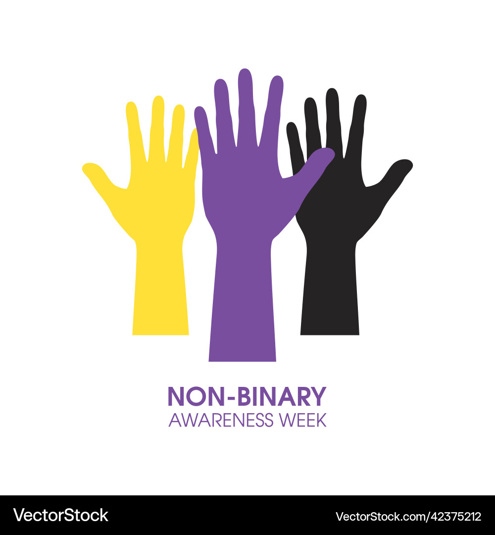 Non-binary awareness week Non-binary awareness week vector image