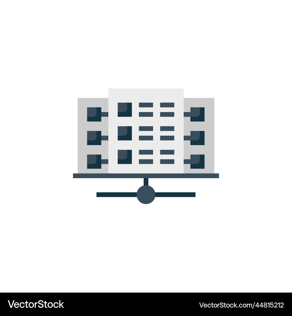 Server icon computer component flat style Server icon computer component flat style vector image