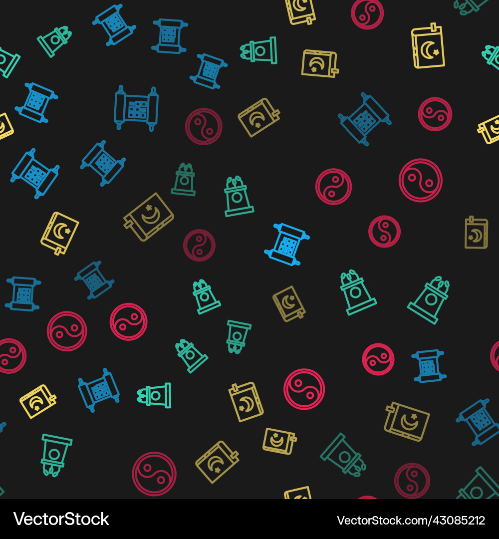 Set line decree paper parchment scroll stage Vector Image