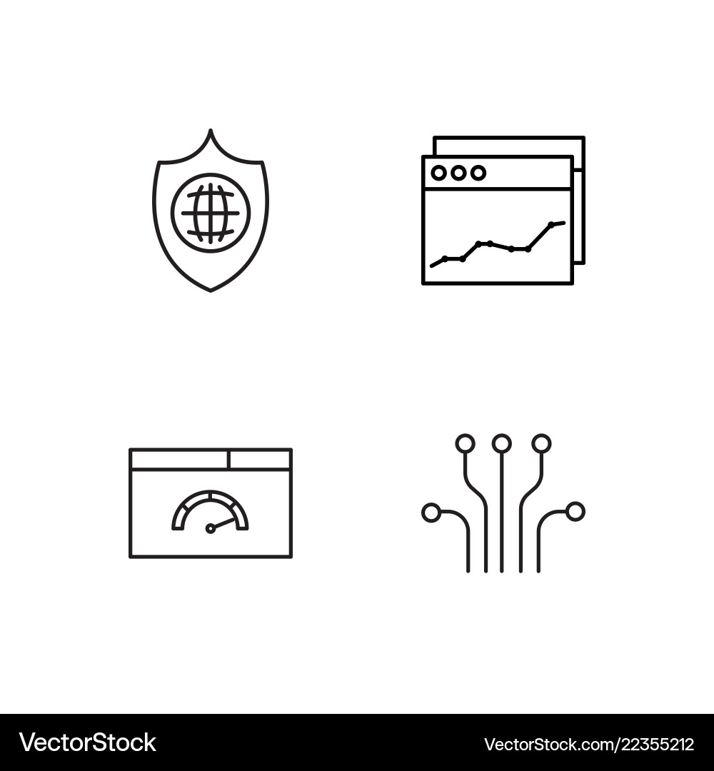 Web simple outlined icons set Web simple outlined icons set Vector Image