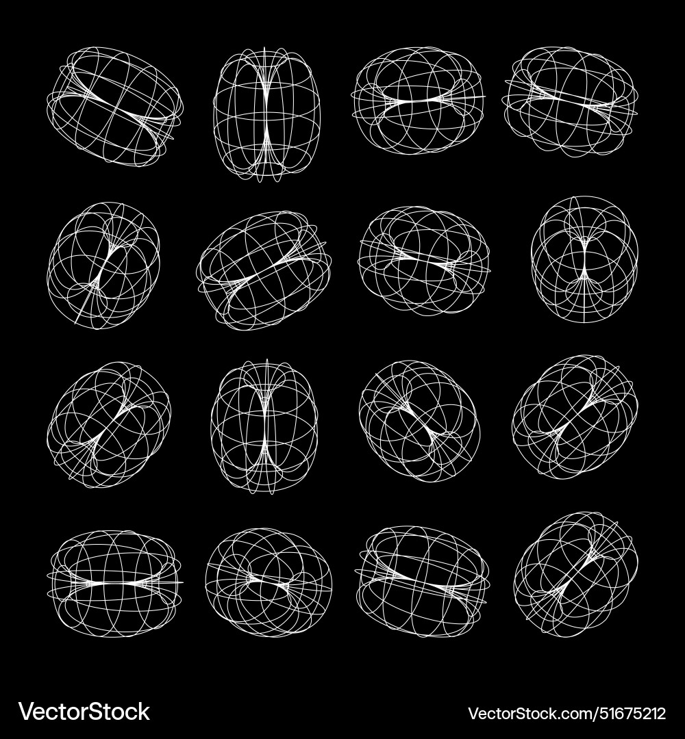 Wireframe lined shapes perspective mesh 3d grid Wireframe lined shapes perspective mesh 3d grid vector image