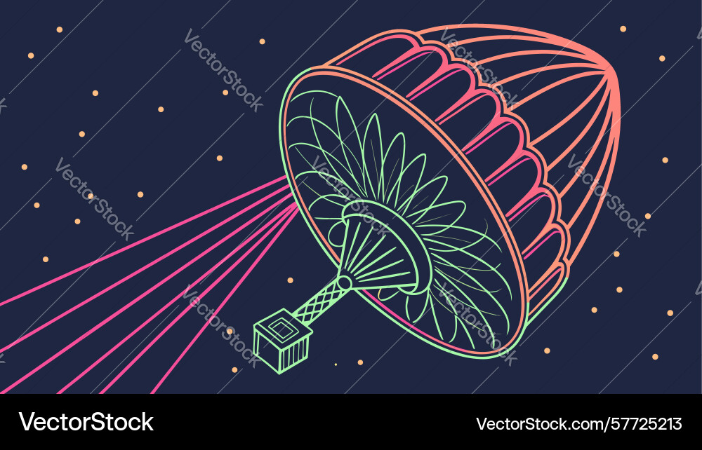 Abstract parachute drop dynamic descent with vector image
