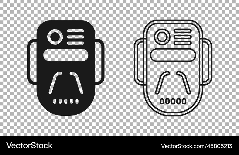 Black artificial intelligence robot icon isolated Black artificial intelligence robot icon isolated vector image