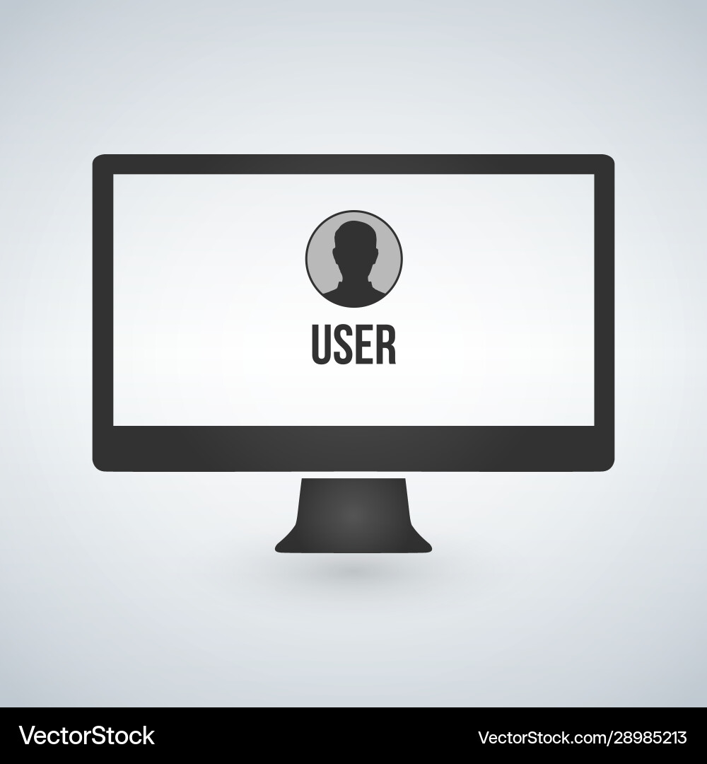 Computer monitor with user avatar vector image