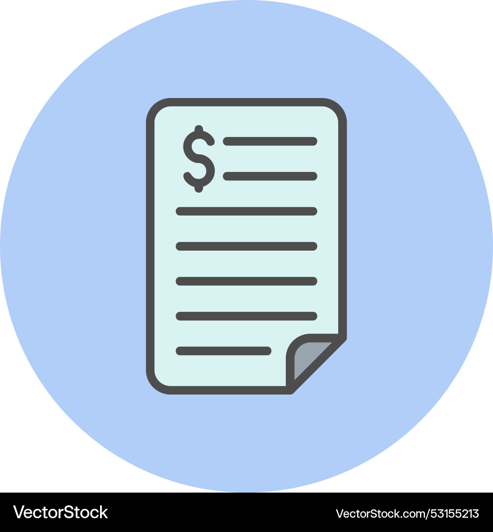 Document line filled circle icon Vector Image