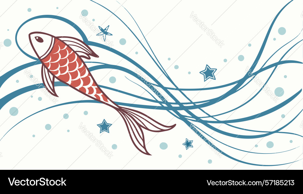 Dynamic koi fish swirl design generative ai Vector Image