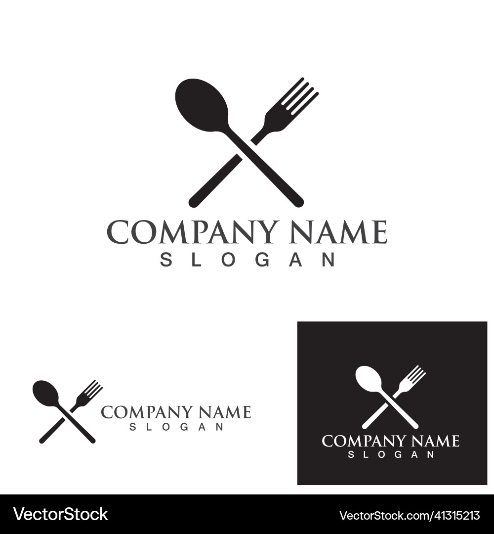Fork and Spoon Icon Set Vector Image
