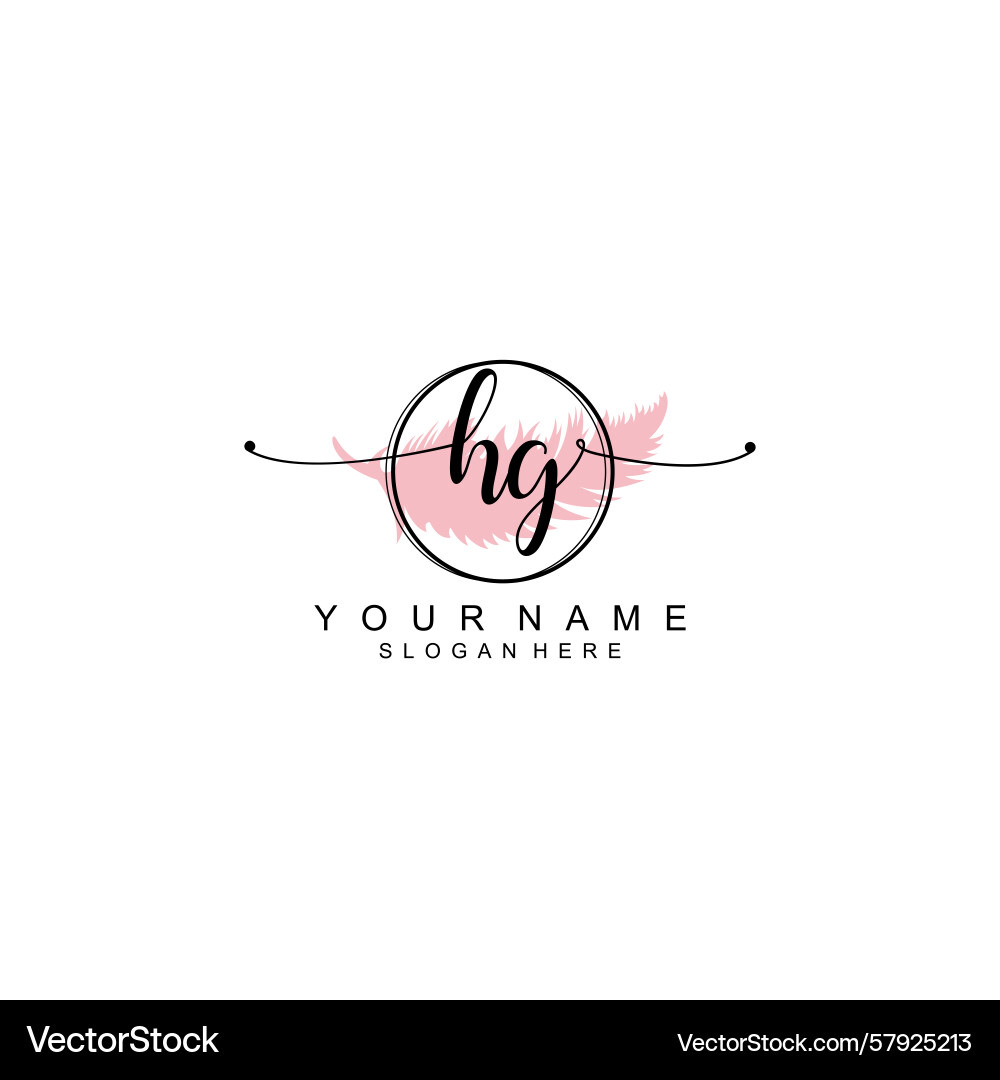 Handwriting logo concepts with initial hg Vector Image