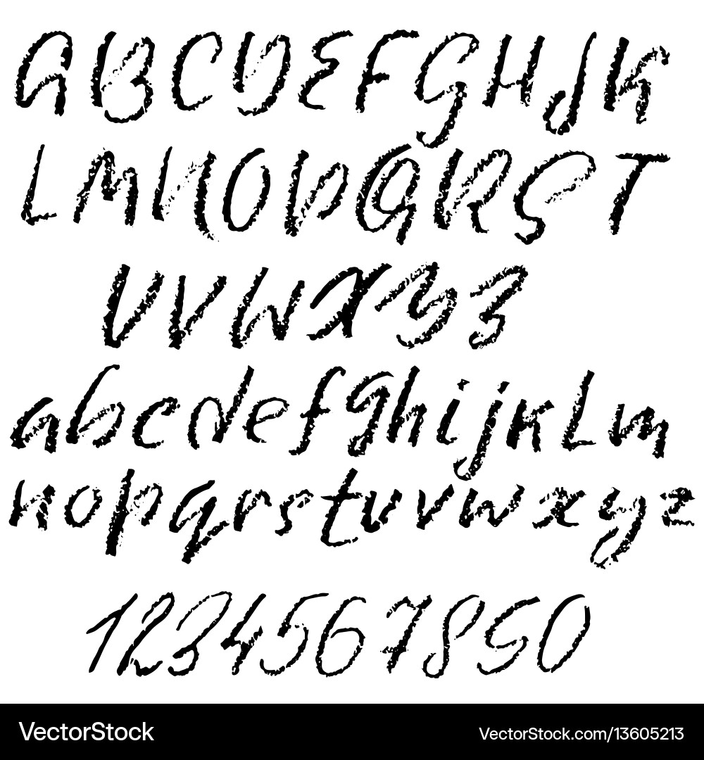 Handwritten chalked font imitation texture Vector Image
