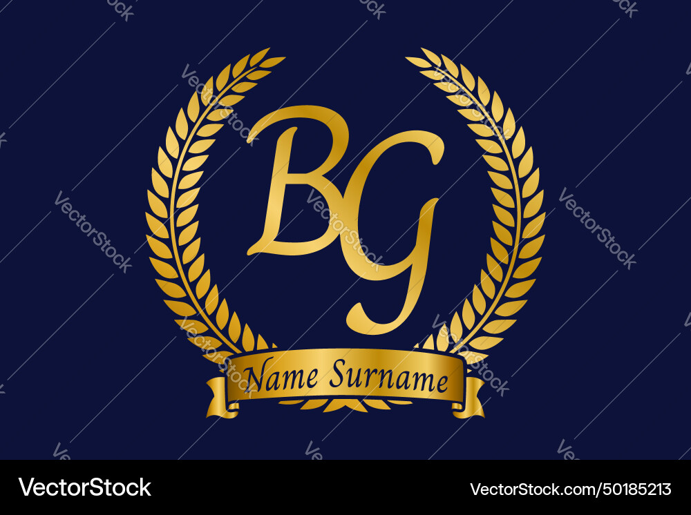 Initial letter b and g bg monogram logo design Vector Image