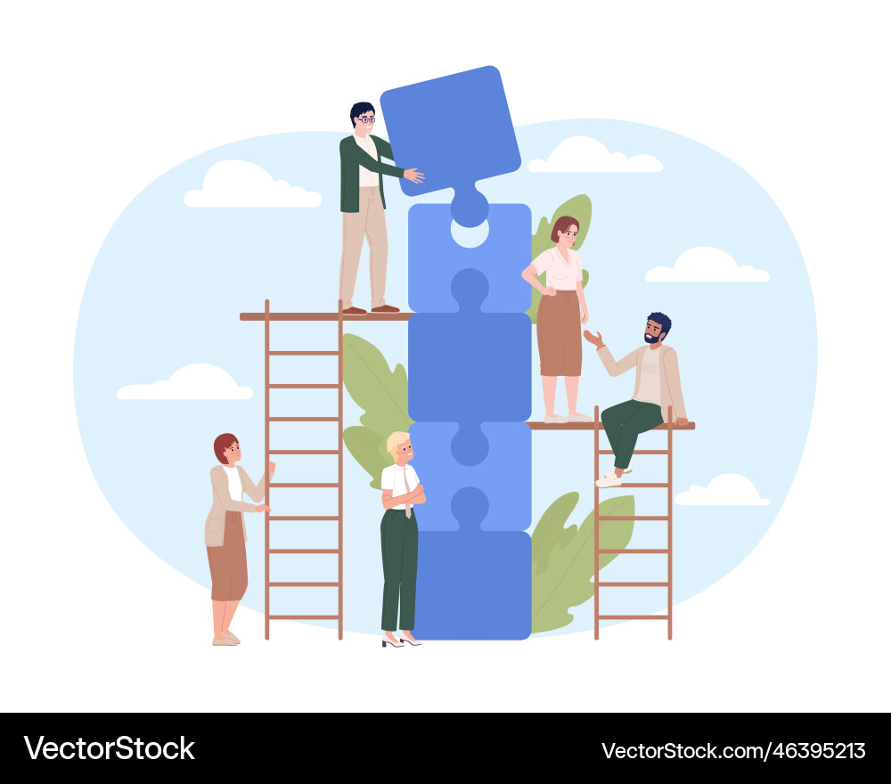 Managing team tasks flat concept spot Managing team tasks flat concept spot vector image