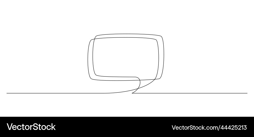 One continuous line drawing of speech bubble One continuous line drawing of speech bubble vector image