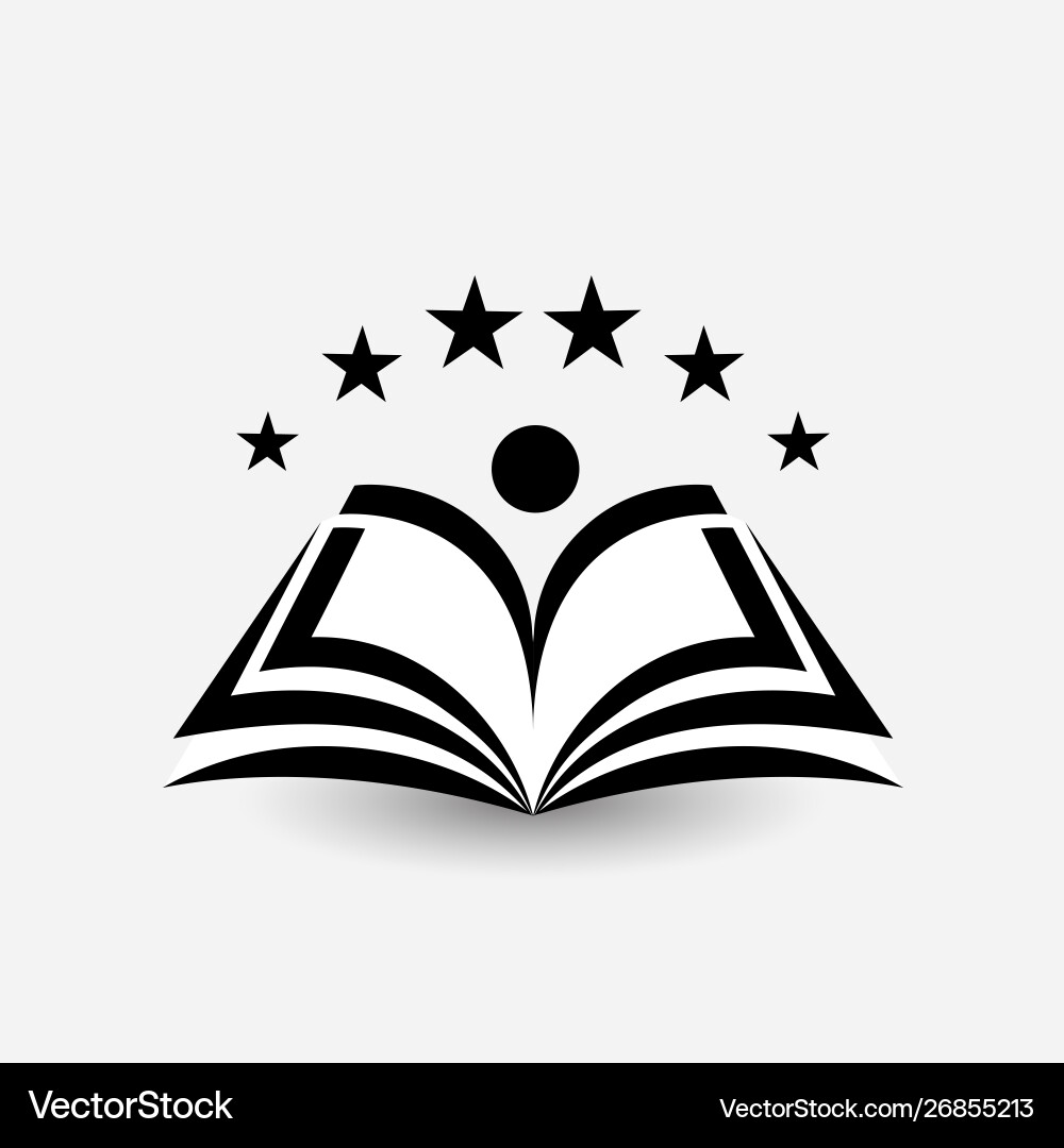 Open Book Education Logo Vector Image