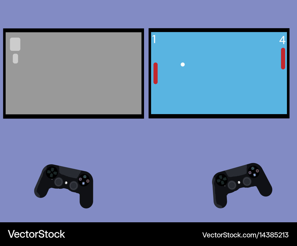 PS4 Controllers Playing Ping Pong vector image