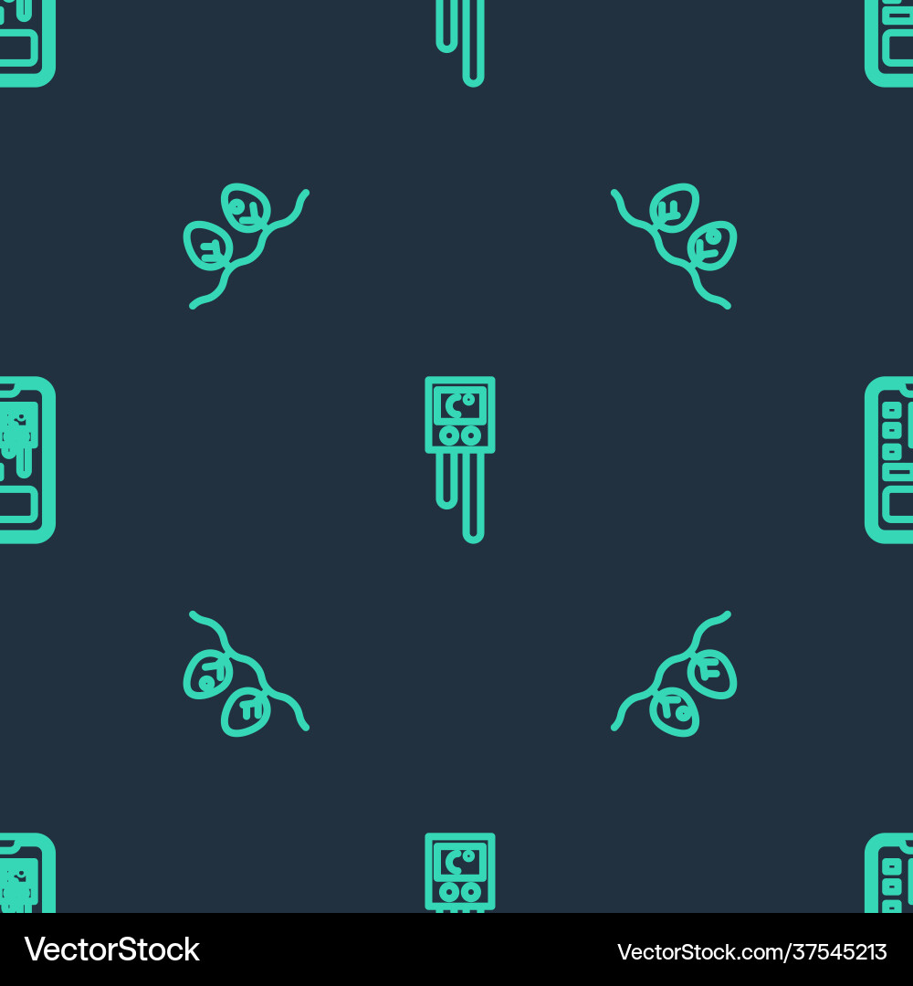 Set line temperature and humidity sensor plant Vector Image