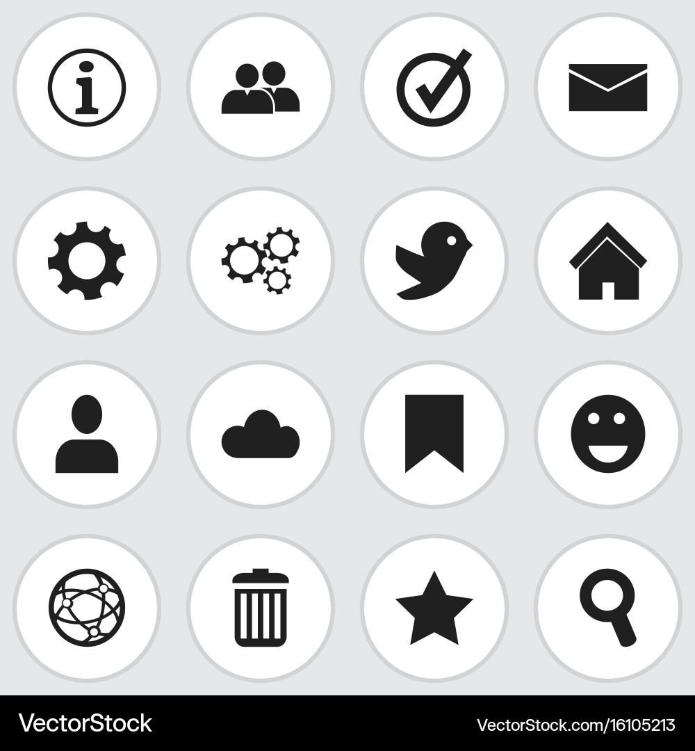 Set of 16 editable web icons includes symbols Vector Image