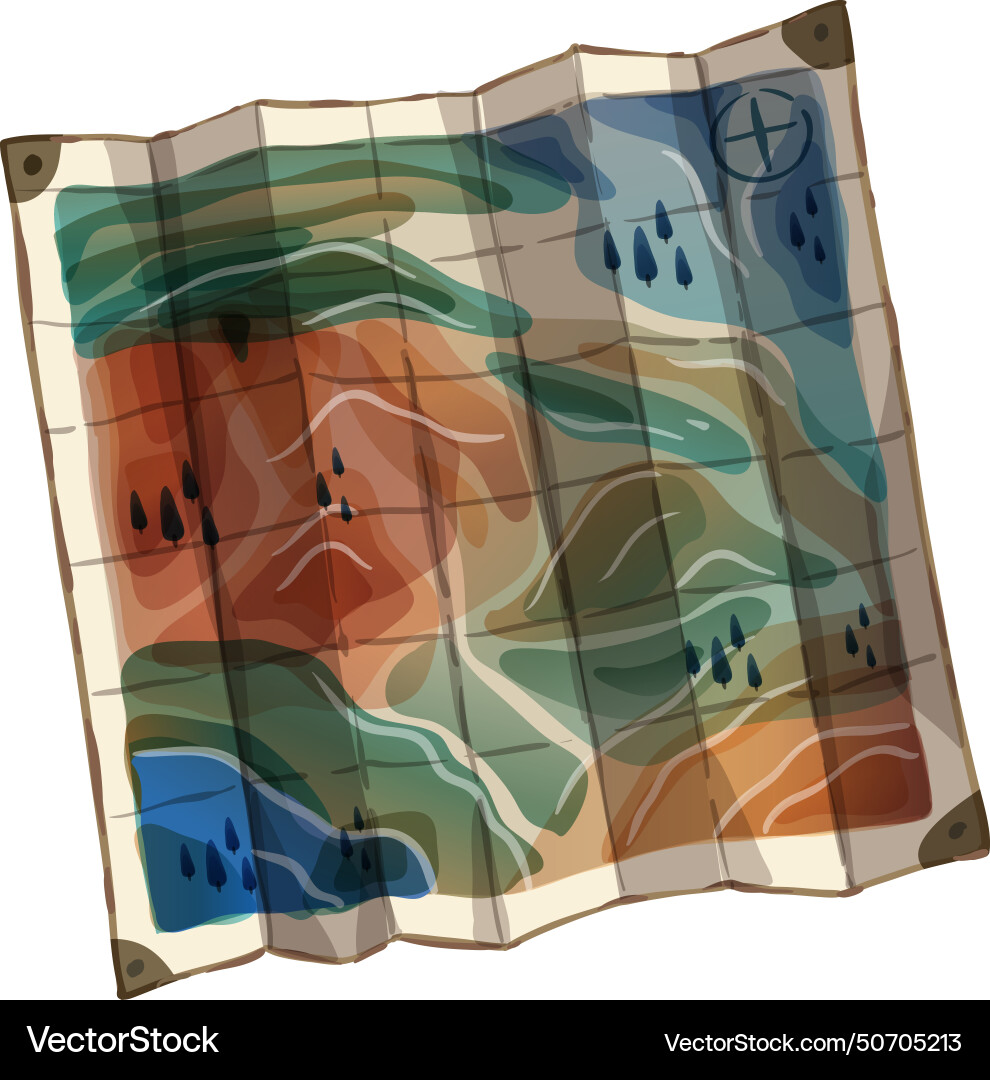 Stylized map with abstract terrain features Vector Image