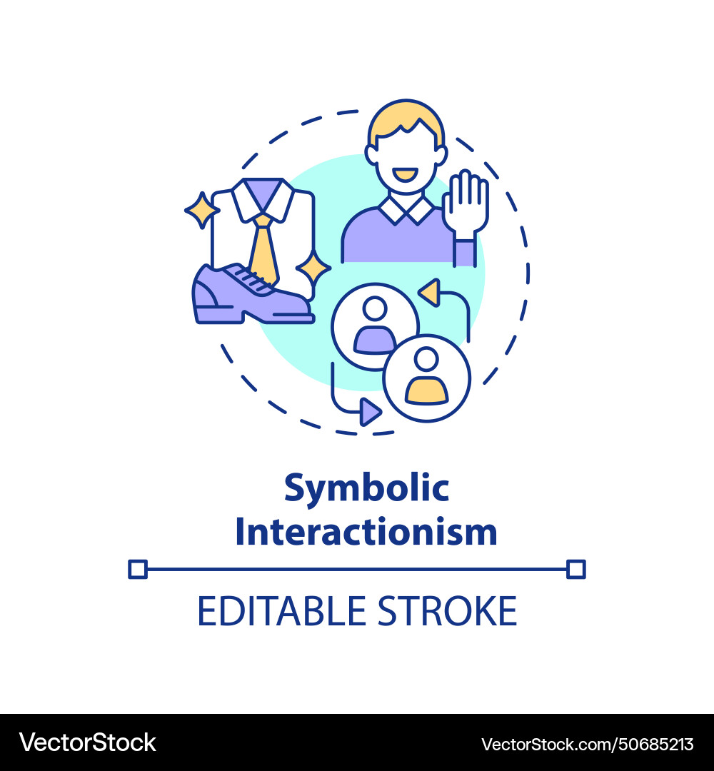 Symbolic interactionism multi color concept icon Symbolic interactionism multi color concept icon vector image