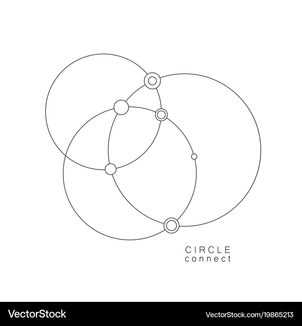 Technology abstract dot and circle connection vector image
