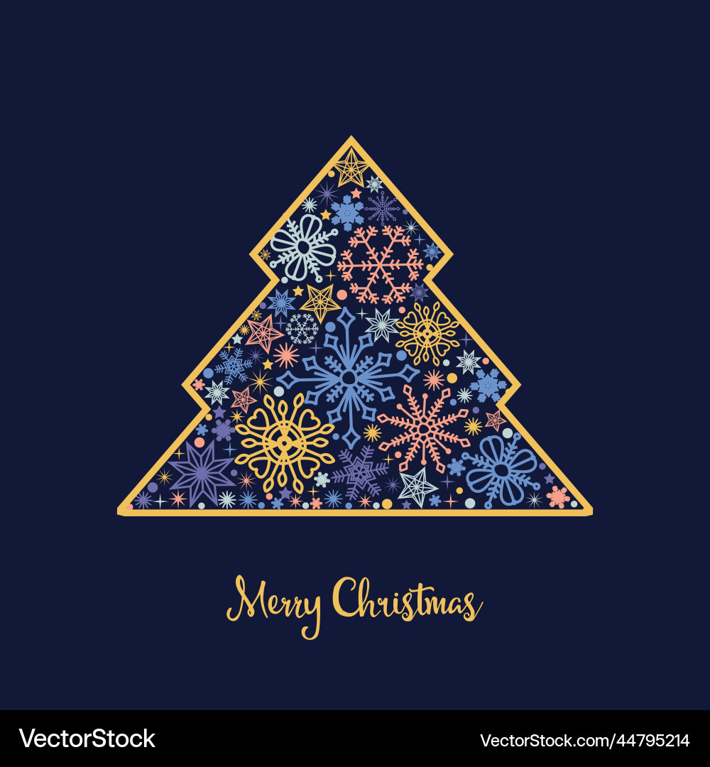 Abstract christmas tree made of snowflakes Abstract christmas tree made of snowflakes vector image