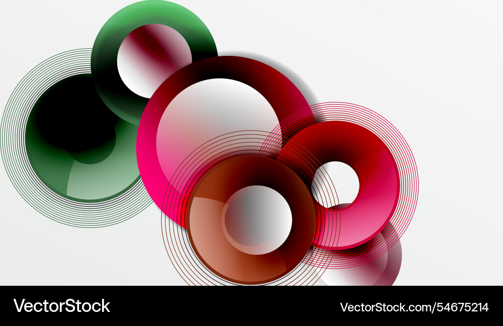 Abstract composition of overlapping circles Vector Image